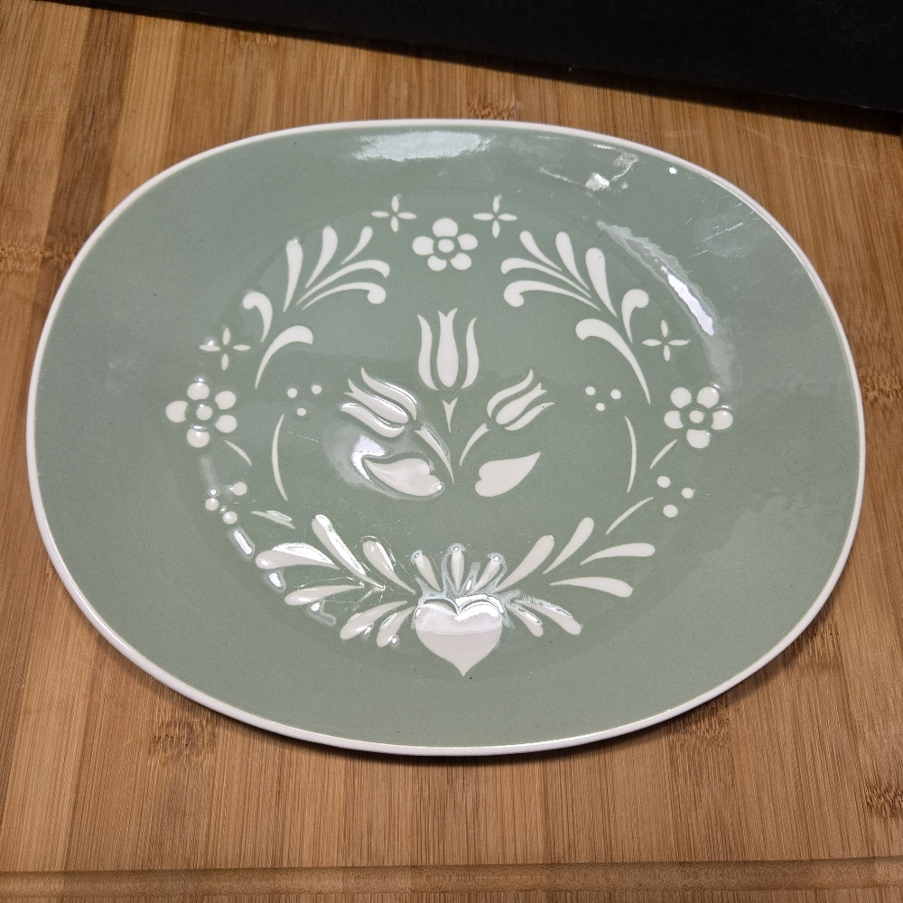 Harkerware Provincial Tulip Platter Sage Green Platter Easter Sunday Centerpiece